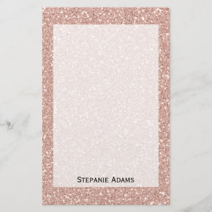 Personalisierte Imitate Rose Gold Glitzer Briefpapier
