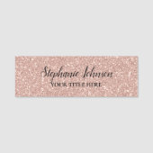 Personalisierte Imitate Rose Gold Glitzer Namensschild (Vorderseite)