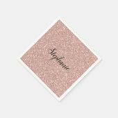 Personalisierte Imitate Rose Gold Glitzer Serviette (Ecke)