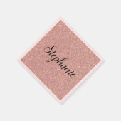 Personalisierte Imitate Rose Gold Glitzer Serviette (Ecke)