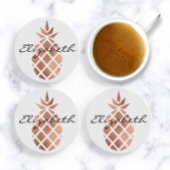 Personalisierte Imitate Rose Goldfolie Ananas Sandstein Untersetzer