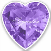 Personalisierte Imitate Shiny Amethyst Lila Gemsto Aufkleber (Vorderseite)