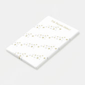 Personalisierte Imitate Silver Gold Stars Muster Post-it Klebezettel (angewinkelt)
