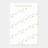 Personalisierte Imitate Silver Gold Stars Muster Post-it Klebezettel (Vorderseite)