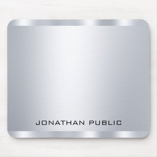 Personalisierte Imitate Silver Metallic Look Templ Mousepad (Vorne)