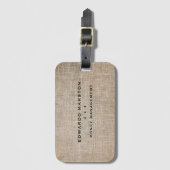 Personalisierte Imitate Tan Linen Gepäckanhänger (Vorderseite Vertikal)