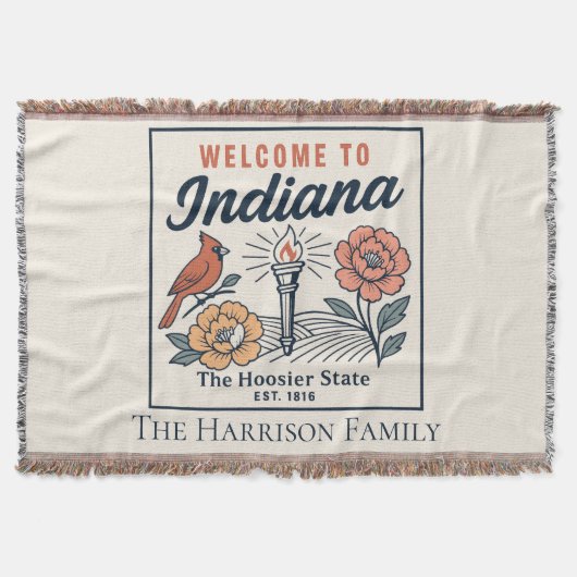 Personalisierte Indiana-Wurfdecke Decke (Vorderseite)