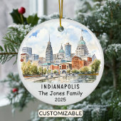 Personalisierte Indianapolis-Ornament, Indiana Keramik Ornament