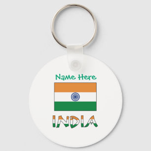 Personalisierte Indien-Flagge Aluminium Schlüsselanhänger