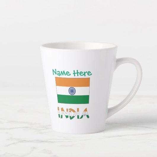 Personalisierte Indien-Flagge-Name Milchtasse (Rechts)