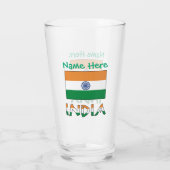 Personalisierte Indienflagge mit zweiseitigem Desi Glas (Rückseite)