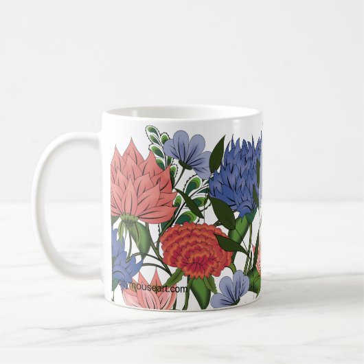 Personalisierte indische Blumenmuster Kaffeetasse (Links)