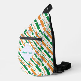 Personalisierte indische Flagge gekachelt Crossbody Bag
