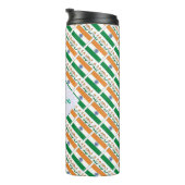 Personalisierte indische Flagge gekachelt Thermosbecher (Nach rechts gedreht)