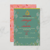 personalisierte indische Hochzeitseinladung RSVP Karte (Vorne/Hinten)
