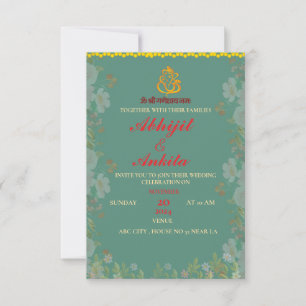 personalisierte indische Hochzeitseinladung RSVP Karte