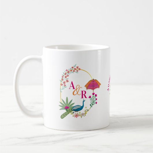 personalisierte indische Hochzeitsgeschenk Tasse G (Links)