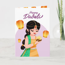 Personalisierte indische Mädchen-Diwali-Schwebe-La