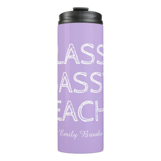 Personalisierte individuelle lila Geschenkidee für Thermosbecher (Vorderseite)