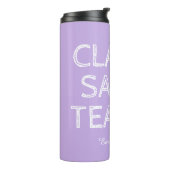 Personalisierte individuelle lila Geschenkidee für Thermosbecher (Nach links gedreht)