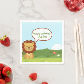 Personalisierte individuelle Löwen-Geburtstagsserv Serviette (Beispiel)