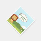 Personalisierte individuelle Löwen-Geburtstagsserv Serviette (Ecke)