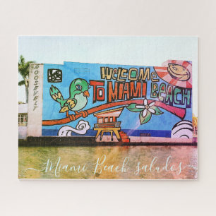 Personalisierte individuelle MIAMI BEACH Vintage A Puzzle