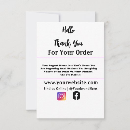 Personalisierte Individuelle Name-Monogramm-Visite Dankeskarte (Vorderseite)