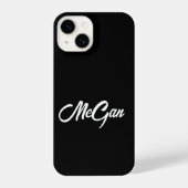 Personalisierte Individuelle Name schwarze Monogra iPhone Hülle (Rückseite)