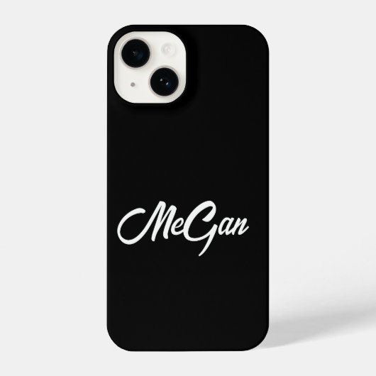 Personalisierte Individuelle Name schwarze Monogra iPhone Hülle (Rückseite)