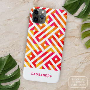Personalisierte individuelle rote pink orange Retr Case-Mate iPhone Hülle