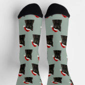 Personalisierte individuelle schwarze Kitty-Katze  Socken (Oben)
