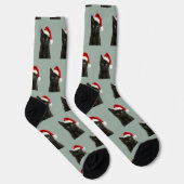 Personalisierte individuelle schwarze Kitty-Katze  Socken (Rechts)