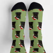 Personalisierte individuelle schwarze Kitty-Katze  Socken (Oben)