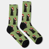 Personalisierte individuelle schwarze Kitty-Katze  Socken (Rechts)