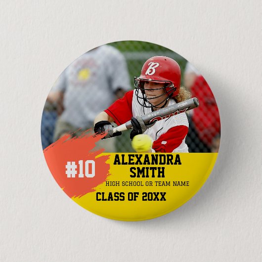 Personalisierte individuelle Softball-Spieler-Absc Button (Vorderseite)