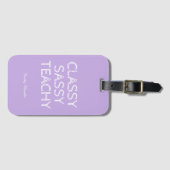 Personalisierte individuelle violette Geschenkidee Gepäckanhänger (Vorderseite (Horizontal))