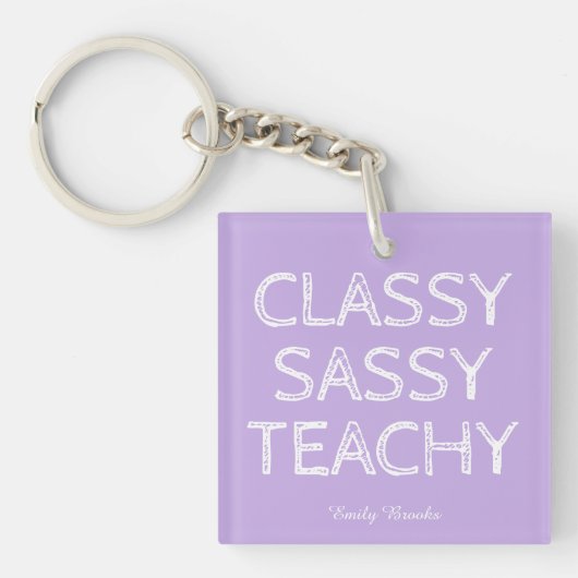 Personalisierte individuelle violette Geschenkidee Schlüsselanhänger (Vorderseite)