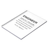 Personalisierte Ingenieur-Definition Notizblock (Linke Seite)