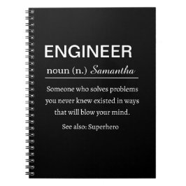 Personalisierte Ingenieur-Definition Notizblock