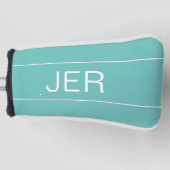 Personalisierte Initial Monogram Light Aquamarin P Golf Headcover (Vorderseite)