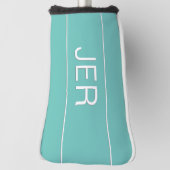Personalisierte Initial Monogram Light Aquamarin P Golf Headcover (Rotieren 90)