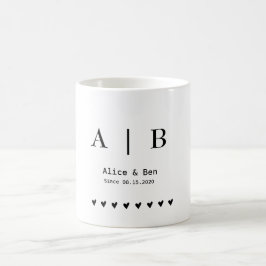 Personalisierte Initial- und Date-Tasse - Individu Kaffeetasse