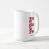 Personalisierte Initiale | Florale Buchstabe E Mon Kaffeetasse (VorderseiteRechts)
