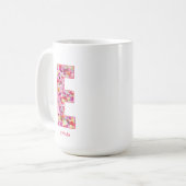 Personalisierte Initiale | Florale Buchstabe E Mon Kaffeetasse (Vorderseite Links)