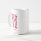 Personalisierte Initiale | Florale Buchstabe H Mon Kaffeetasse (Vorderseite Links)