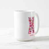 Personalisierte Initiale | Florale Buchstabe X Mon Kaffeetasse (VorderseiteRechts)