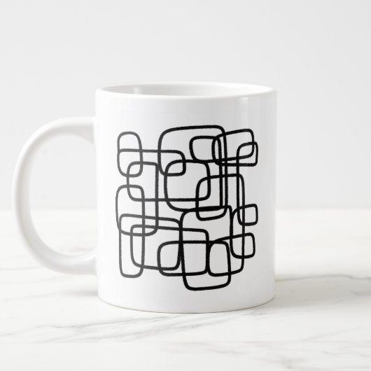 Personalisierte Initiale Minimalistische Abstrakte Jumbo-Tasse (Links)