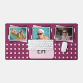 Personalisierte Initialen 3 Foto Polka Punkte Maro Schreibtischunterlage (Tastatur & Maus)