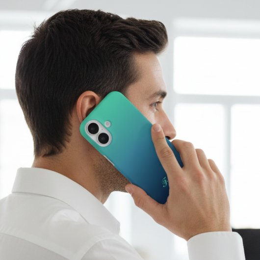 Personalisierte Initialen Blau Verlauf iPhone-Hüll Case-Mate iPhone Hülle